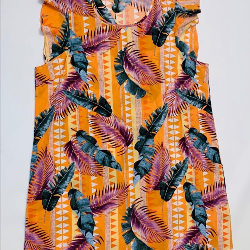 Plus size Tropical Print Tunic Dress